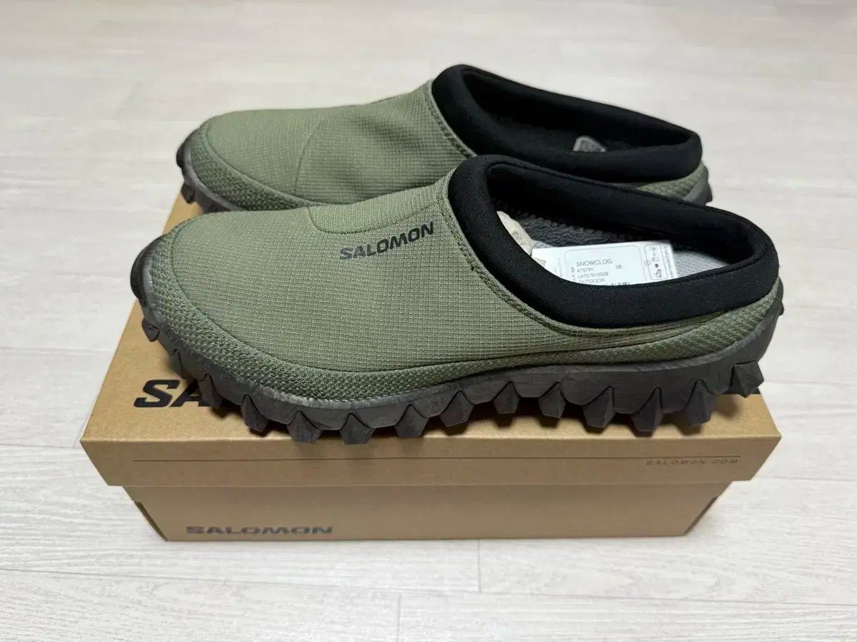 サロモン スノウクロッグ ディープ リー チェン グリーン ブラック