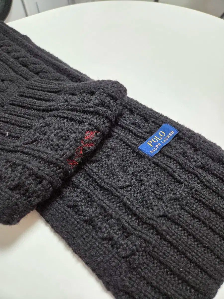 ポロ ラルフローレン ベア ロゴ ケーブル編み マフラー