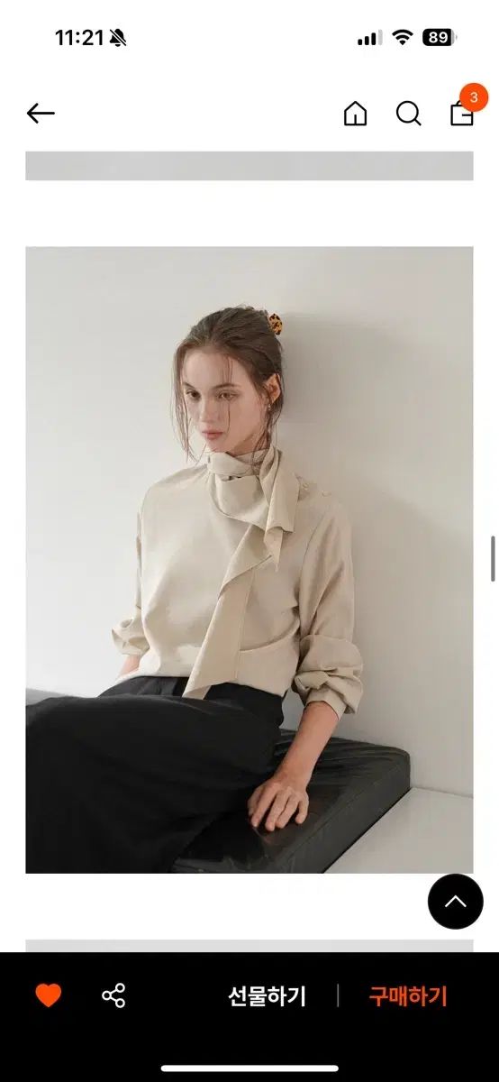 プレポダー Curve スカーフ ブラウス sand