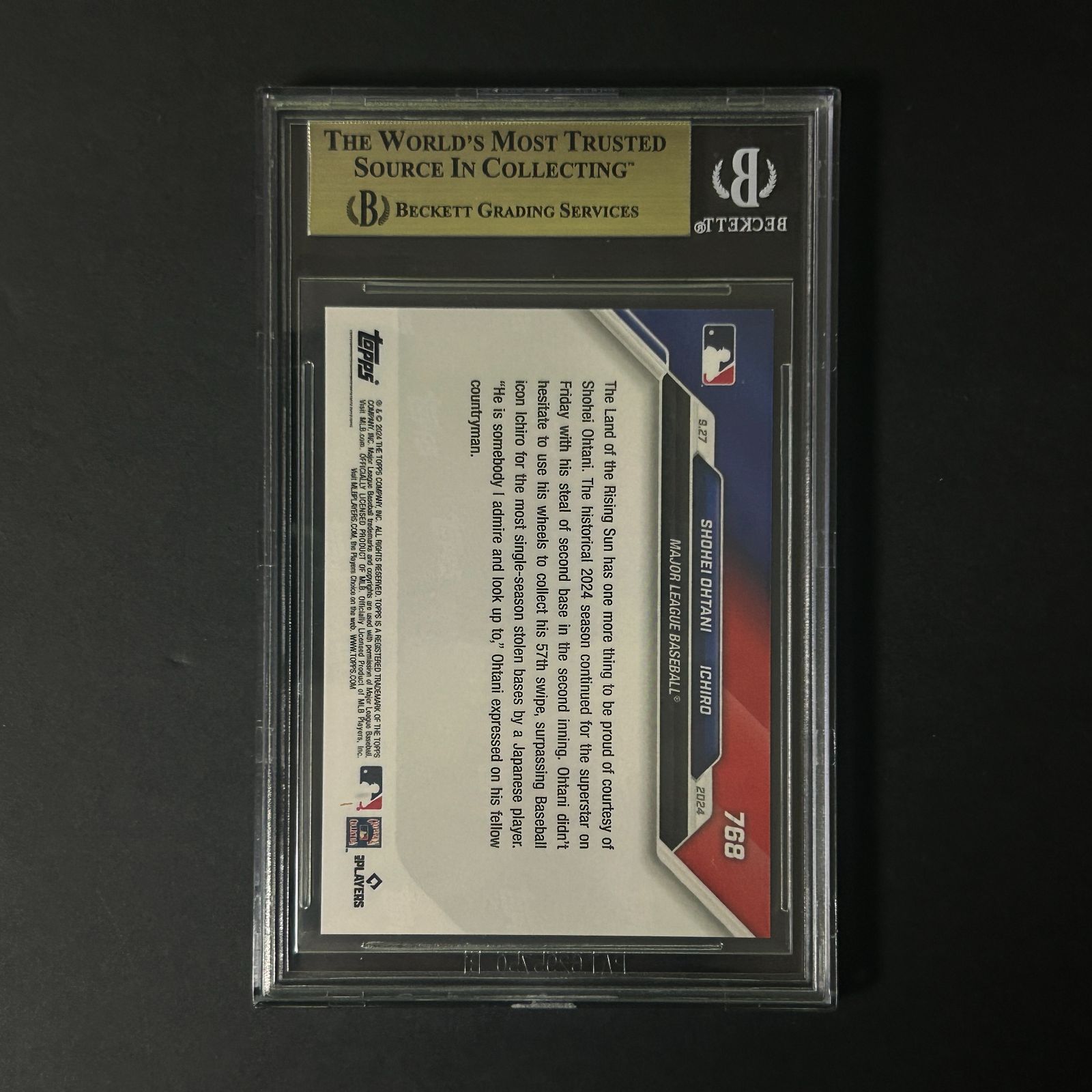 大谷翔平 BGS 9 5 2025 Topps Now 768 Shohei Ohtani 19180 イチロー ドジャース MLB