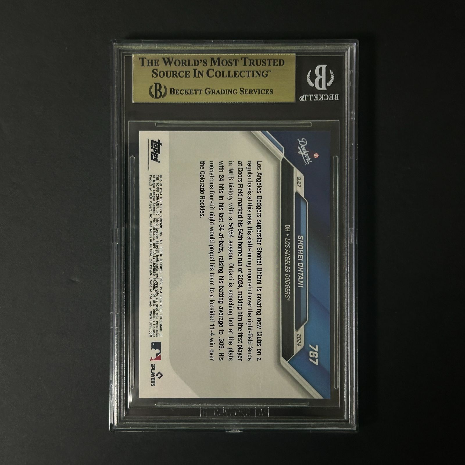 大谷翔平 BGS 9 5 2025 Topps Now 767 Shohei Ohtani 15980 ドジャース MLB