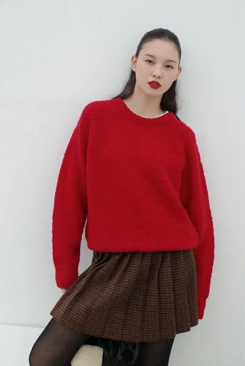 ブルピン ジス 着用 ポニーテール イージーピーzy ニット レッド Free