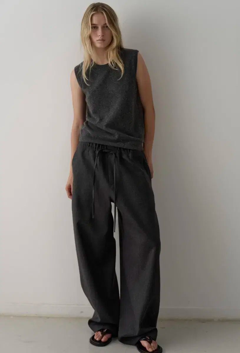 FACADE PATTERN ファサードパターン ワイド カーブド パンツ DARK チャコール xs 新商品