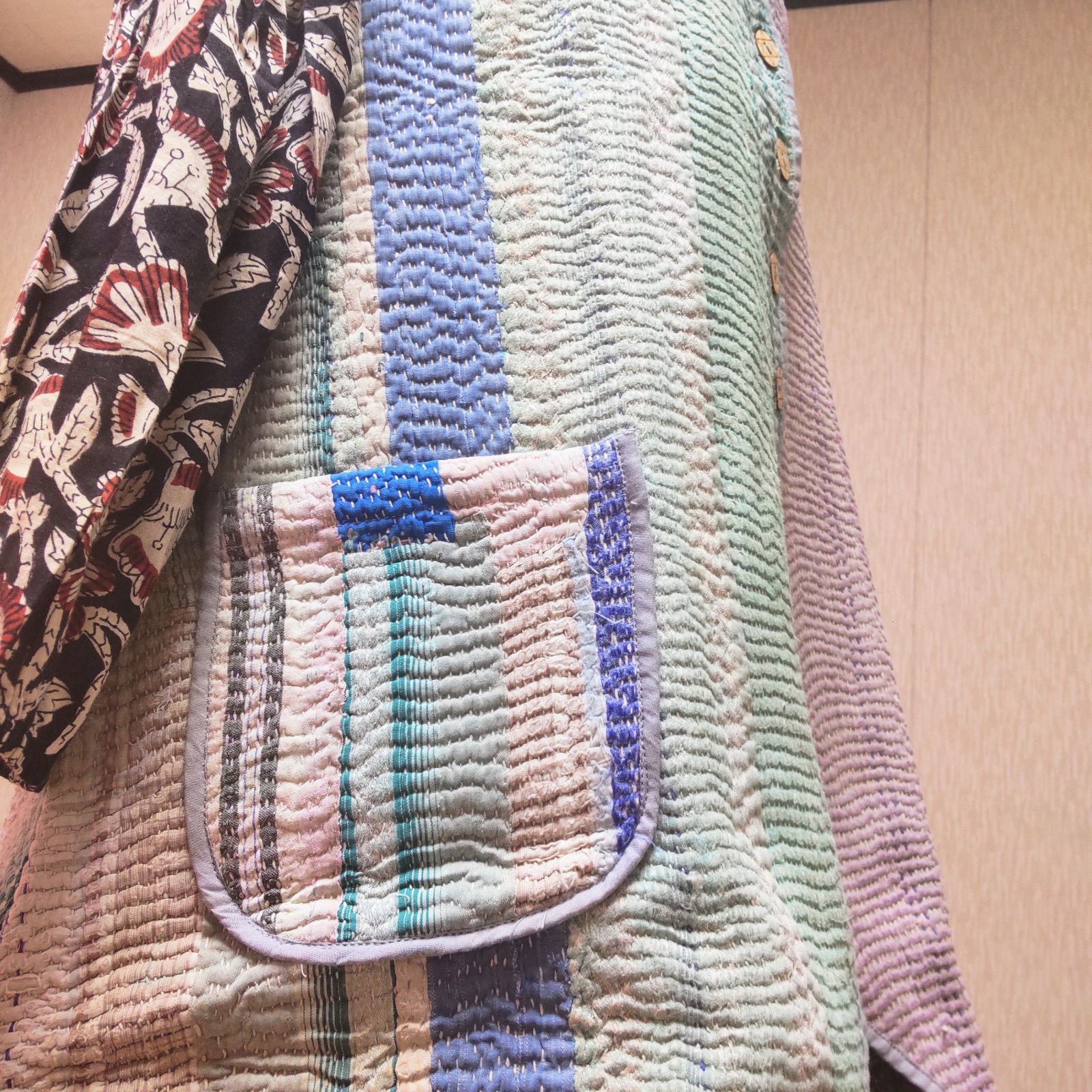 vintage キルト ベスト パッチワーク ヴィンテージ BORO ボロ 3 グドゥリー ロングベスト ジャケット ヴィンテージ パッチワーク