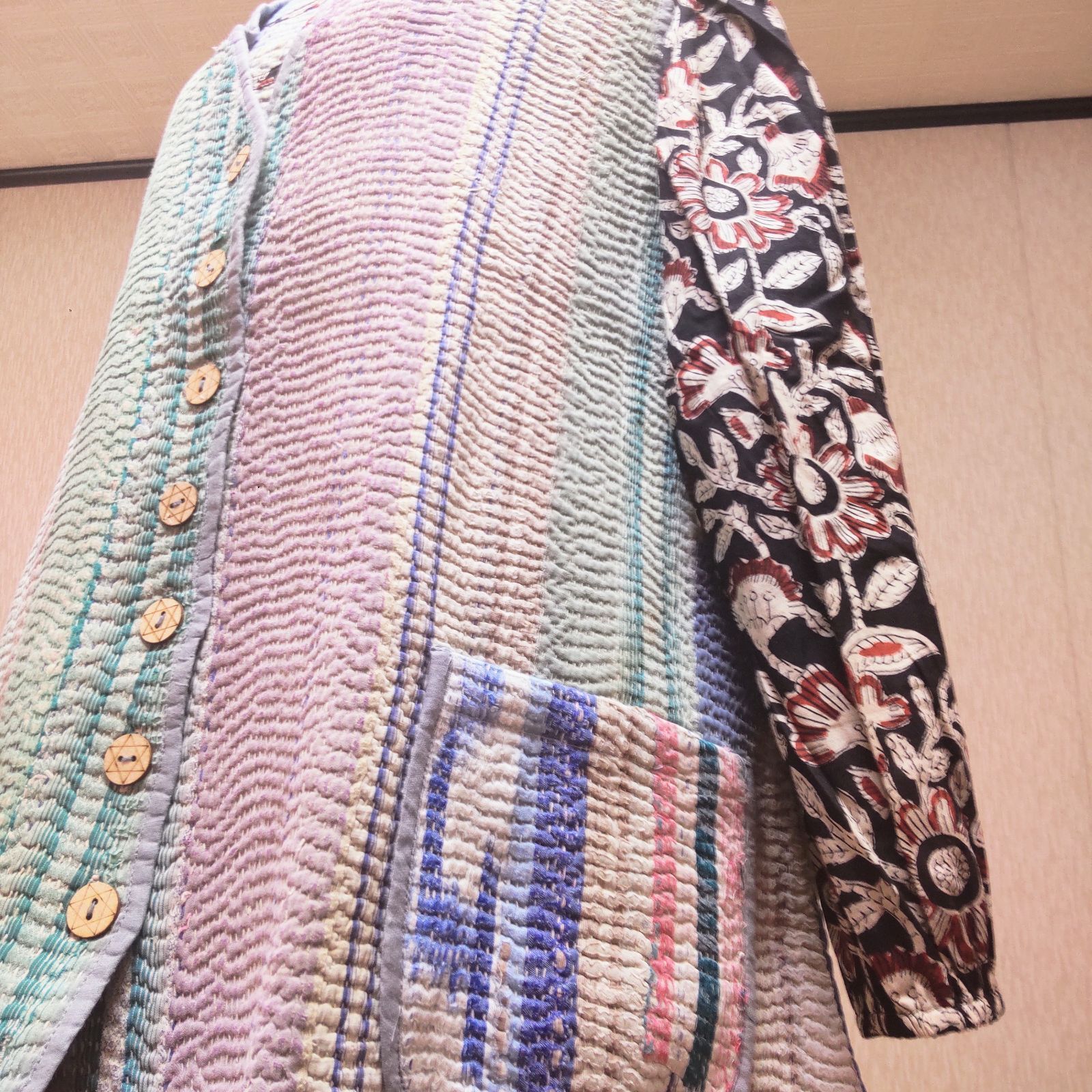 3 グドゥリー ロングベスト ジャケット ヴィンテージ パッチワーク