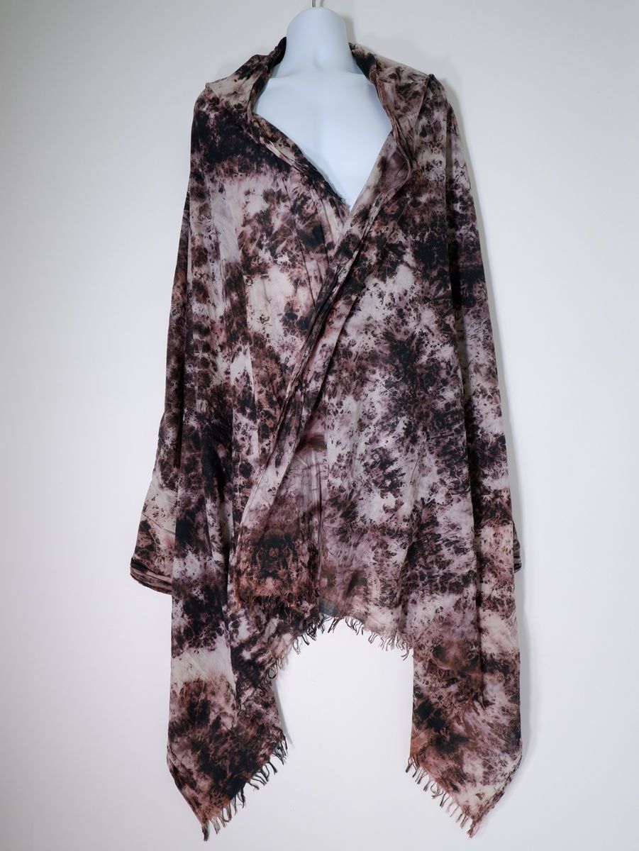 S YTEサイトヨウジヤマモト 2025SS Cotton loan Discharge Drawing Large format stall コットンラージストール - MZCA78758