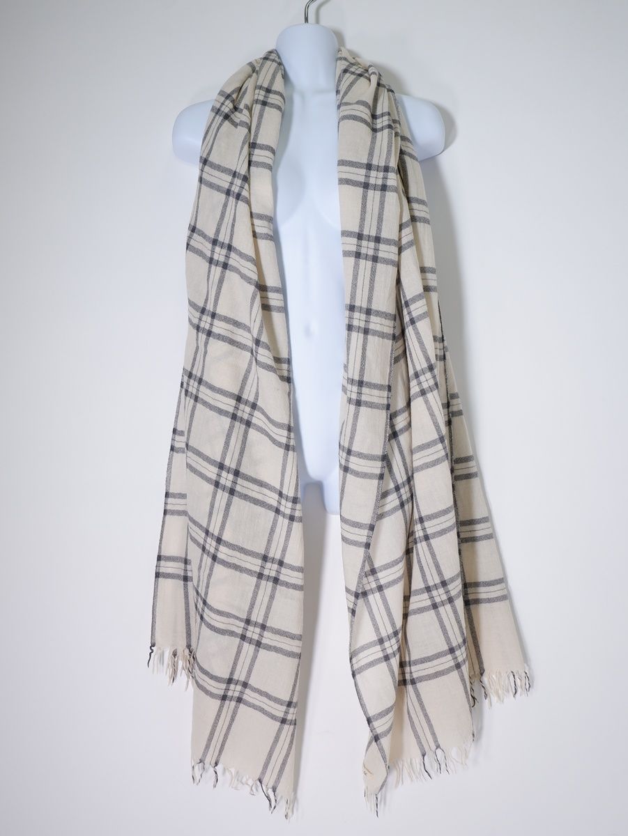 Badou-Rバドウアール45 Rフォーティファイブアール チェック大判ウールストール -