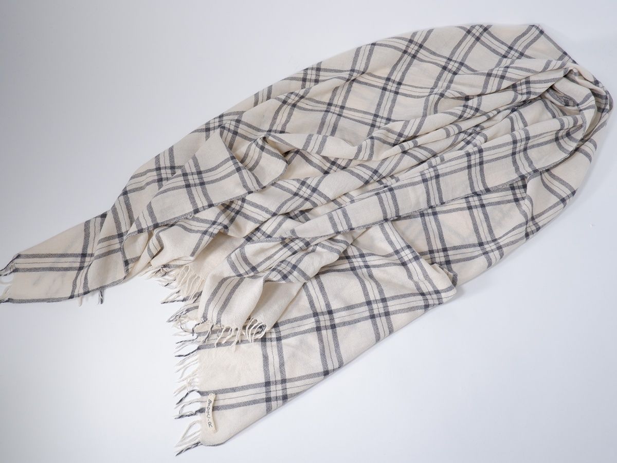  Badou-Rバドウアール45 Rフォーティファイブアール チェック大判ウールストール - ストール ショール 小物