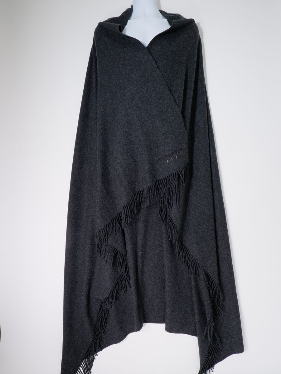 JOHNSTONS OF ELGINジョンストンズ オブ エルガン Mr.PORTER ミスターポーター Wool Cashmere Throw Blanket ウールカシミヤ フリンジ付きブランケット ストール フリー MZCA79638