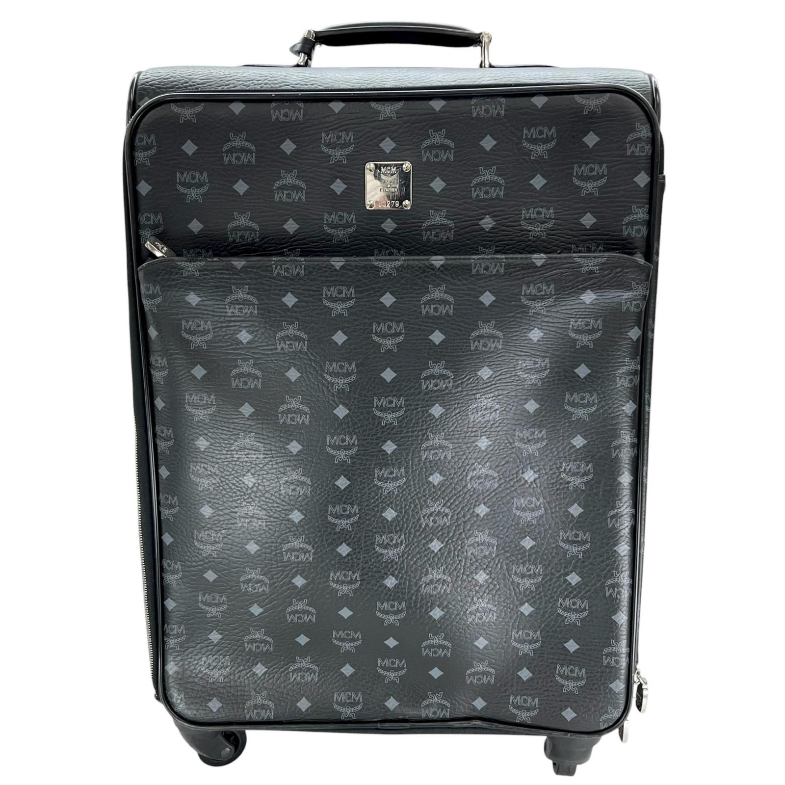 MCM エムシーエム ノマド トローリーキャビン U0279 キャリーバッグ レザー ブラック メンズ