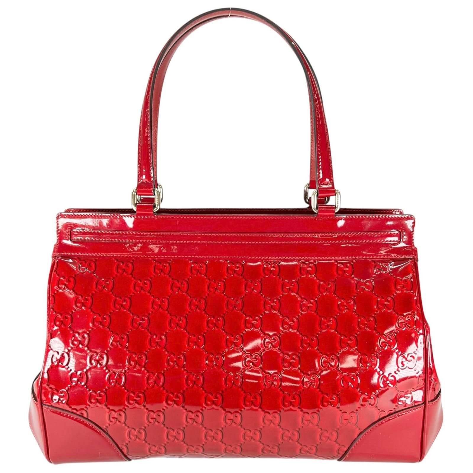 GUCCI グッチ メイフェア 257612 トートバッグ エナメル レザー レッド レディース