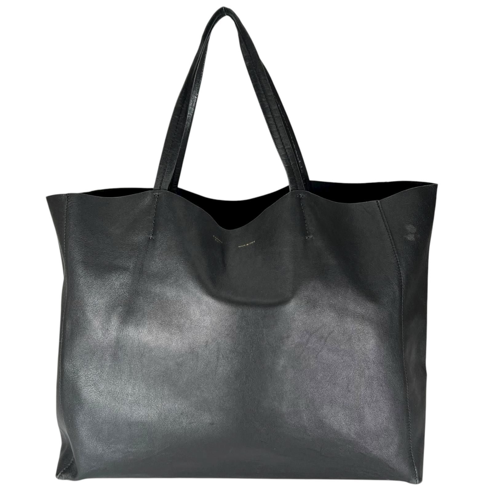 CELINE セリーヌ ホリゾンタルカバ 166113 トートバッグ レザー ブラック メンズ