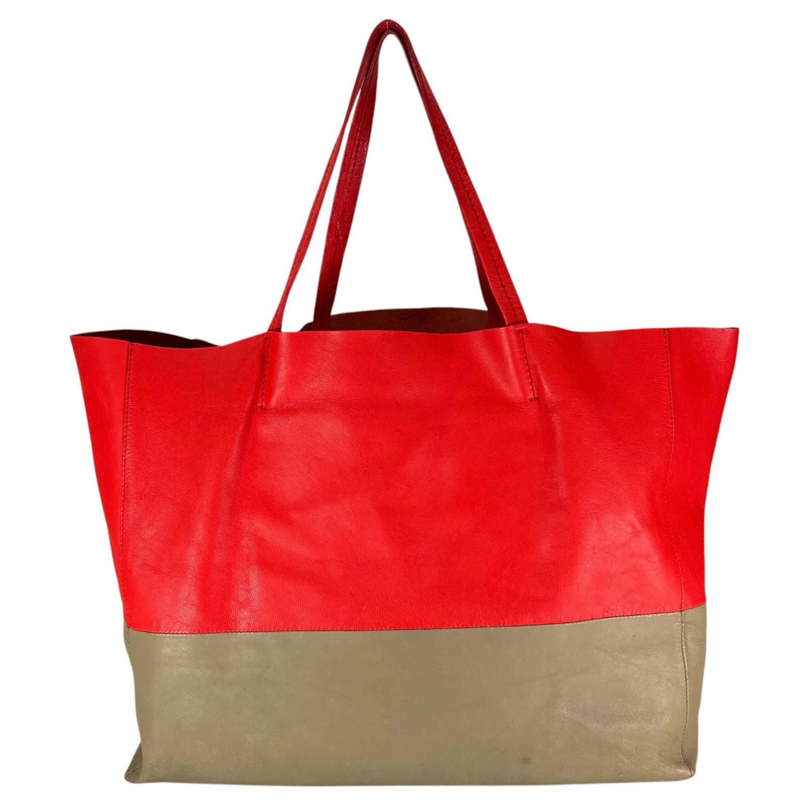 CELINE セリーヌ ホリゾンタルカバ レッド F-FA-0411 トートバッグ レザー レッド レディース