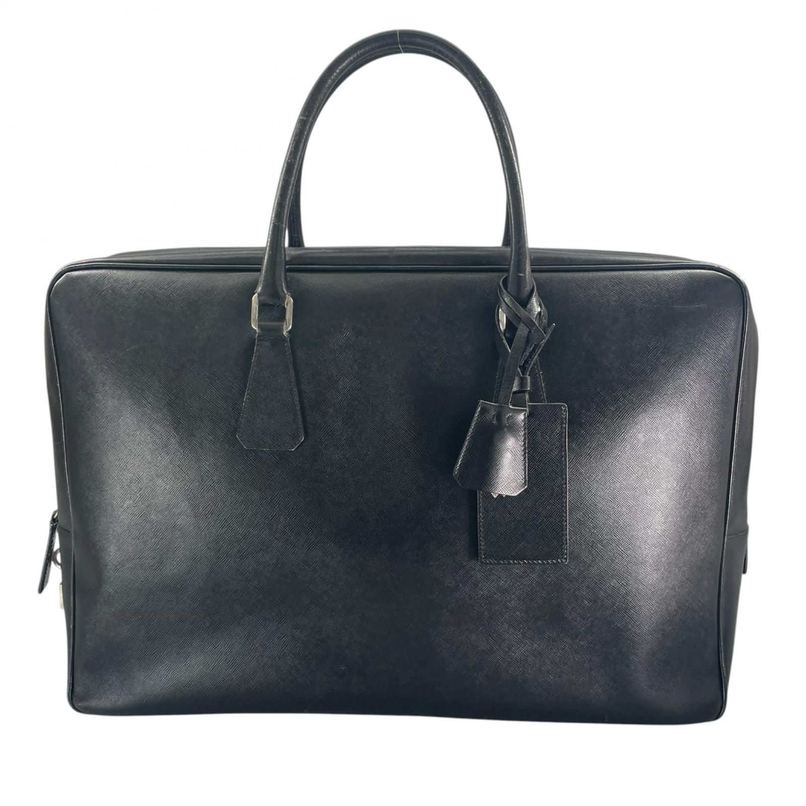 PRADA プラダ ブリーフケース レザー ブラック メンズ