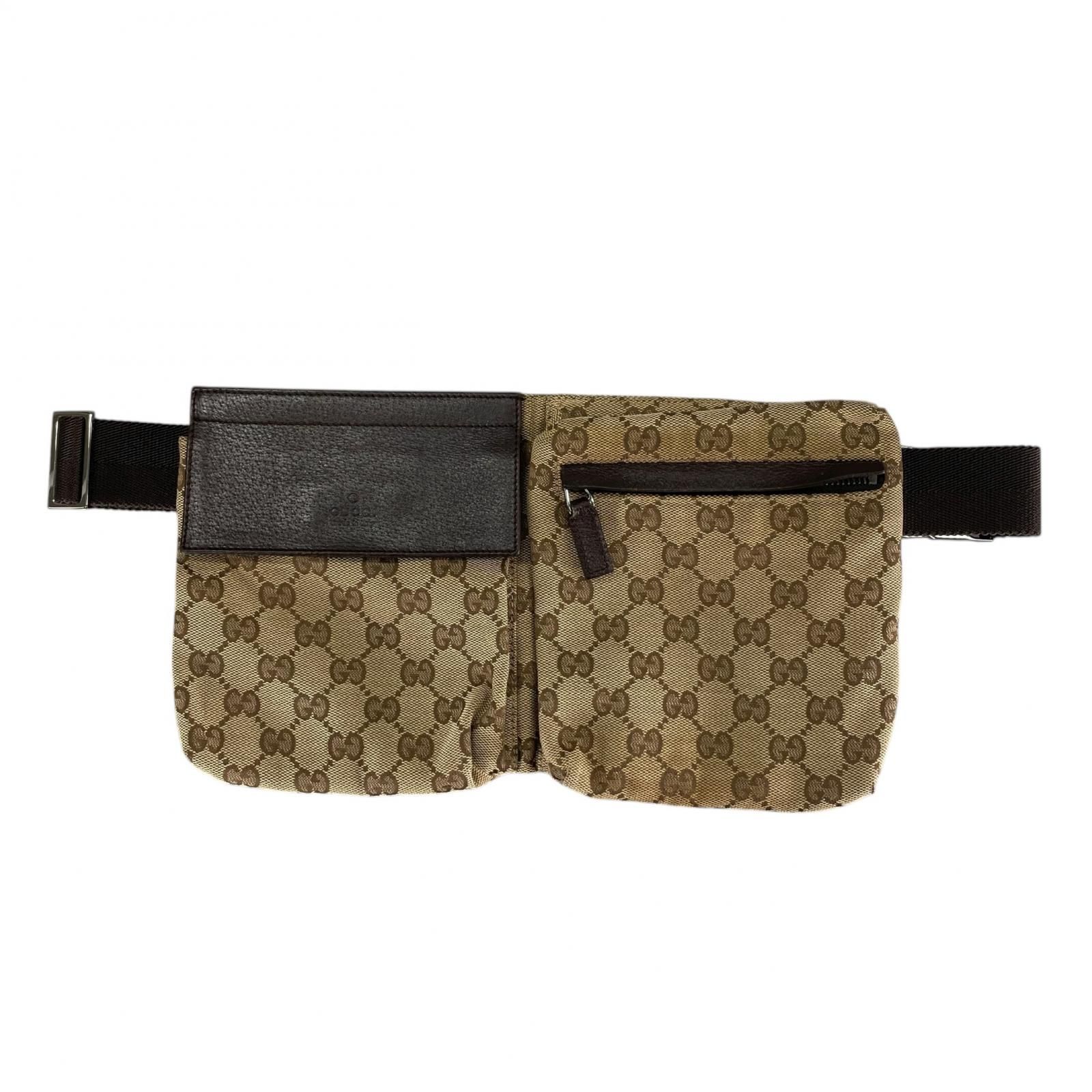 GUCCI グッチ 28566 ヒップバッグ GGキャンバス ベージュ レディース