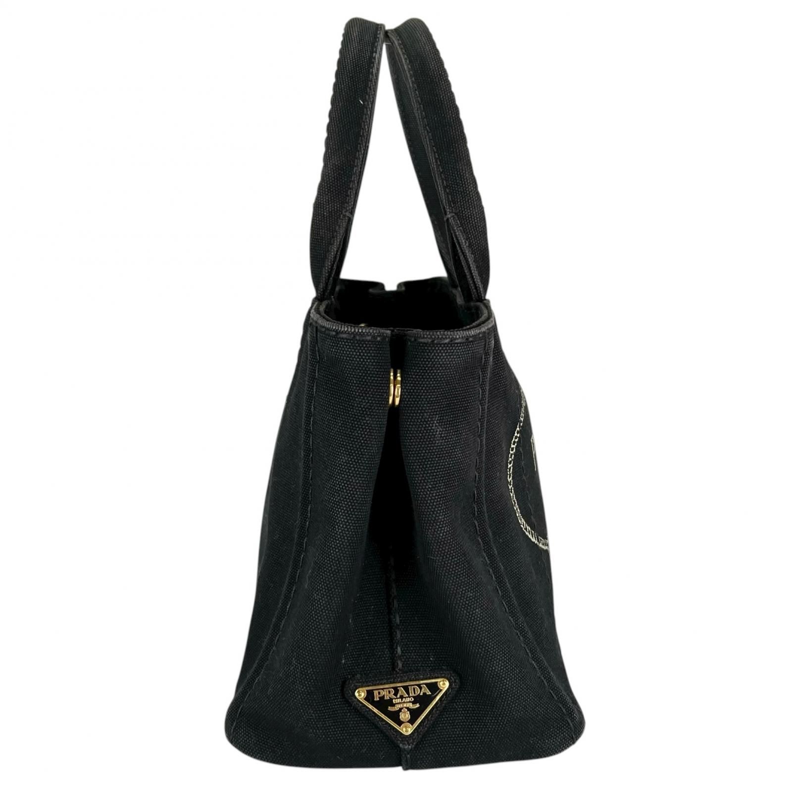 PRADA プラダ カナパ 1BG439 ハンドバッグ キャンバス ブラック 