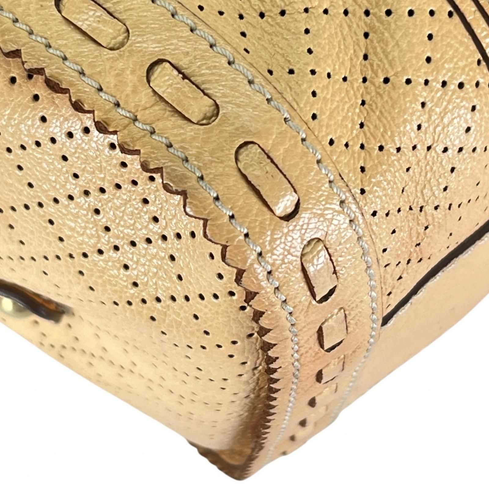  CELINE セリーヌ パンチング トートバッグ レザー ベージュ レディース トートバッグ バッグ