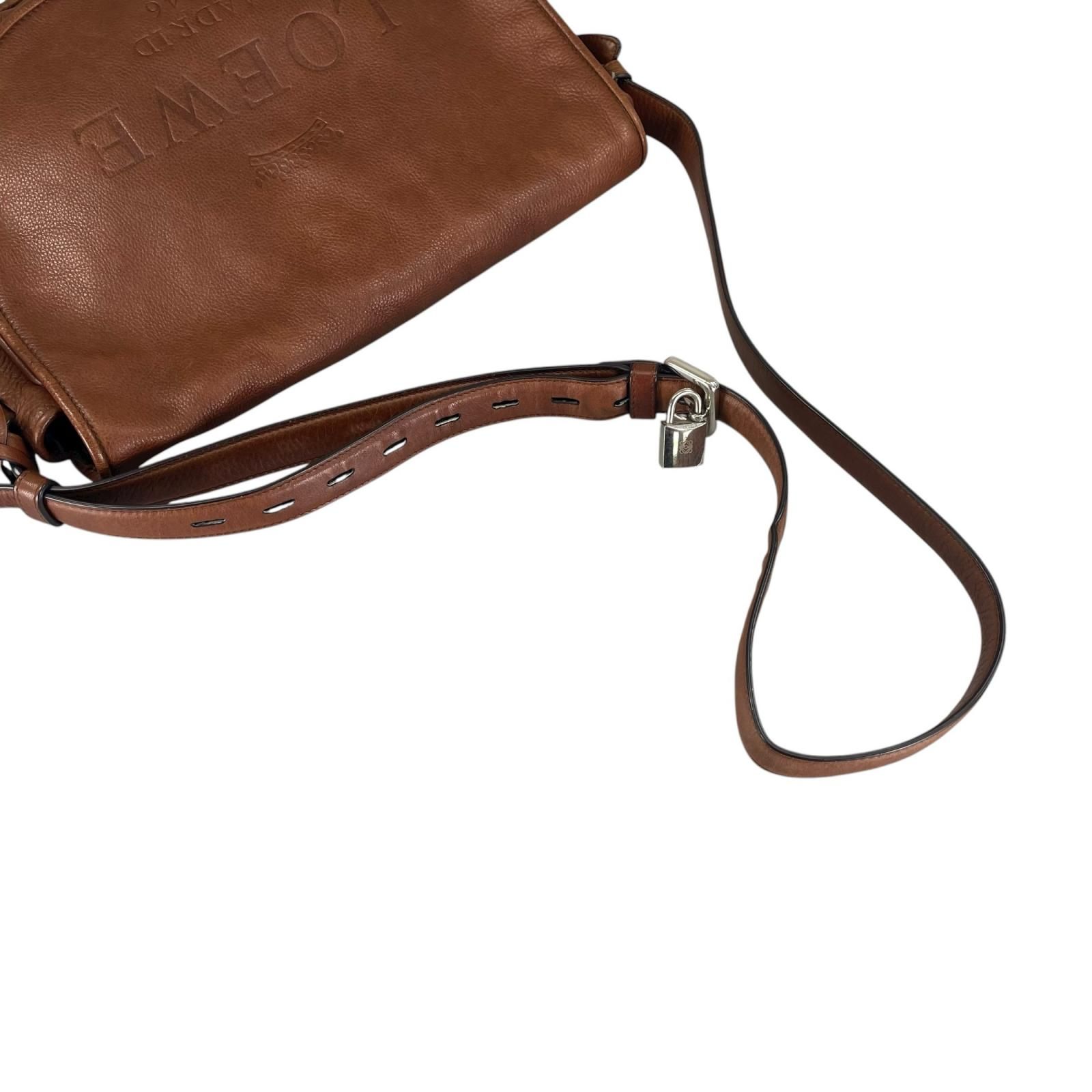 LOEWE ロエベ ヘリテージ ショルダーバッグ レザー ブラウン