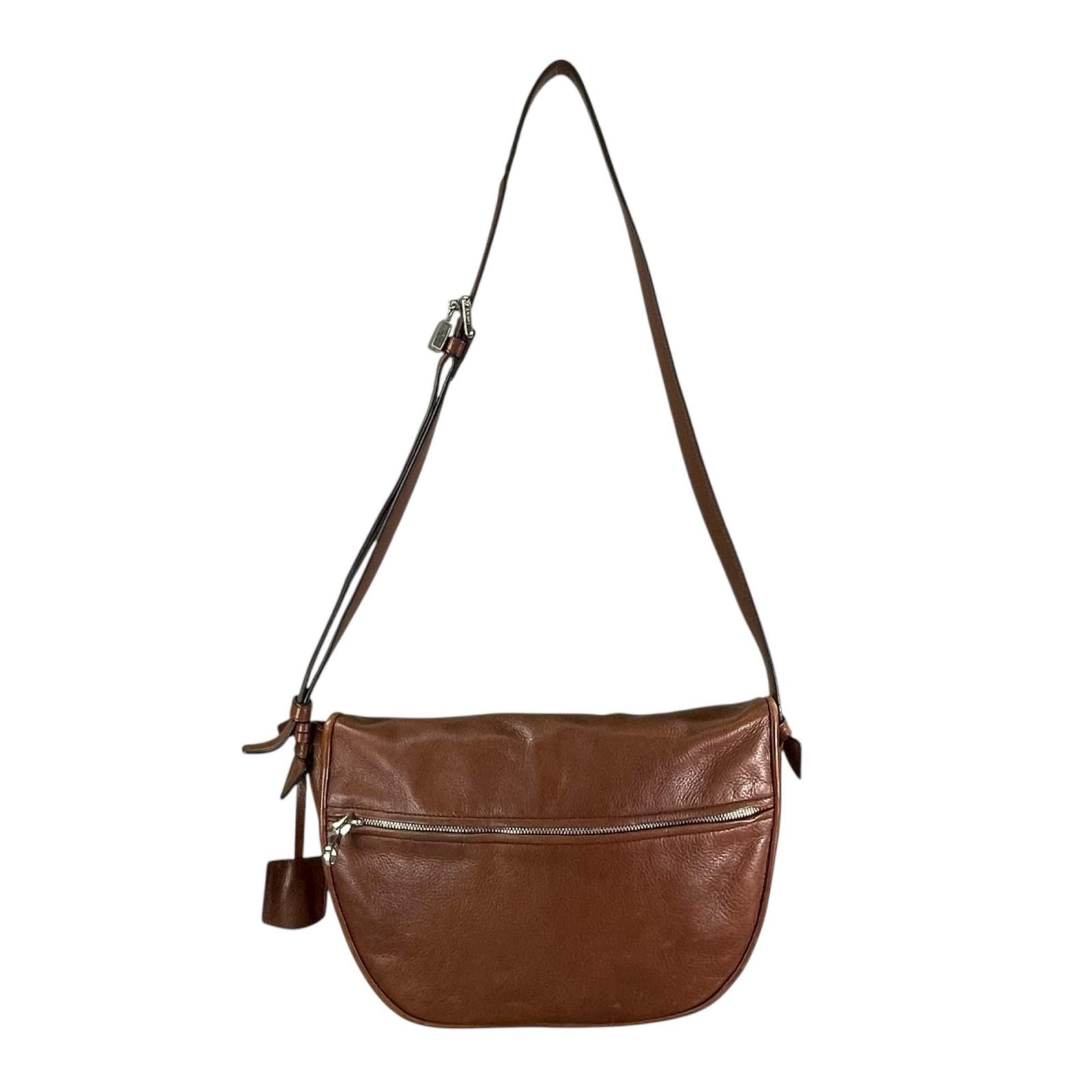 LOEWE ロエベ ヘリテージ ショルダーバッグ レザー ブラウン