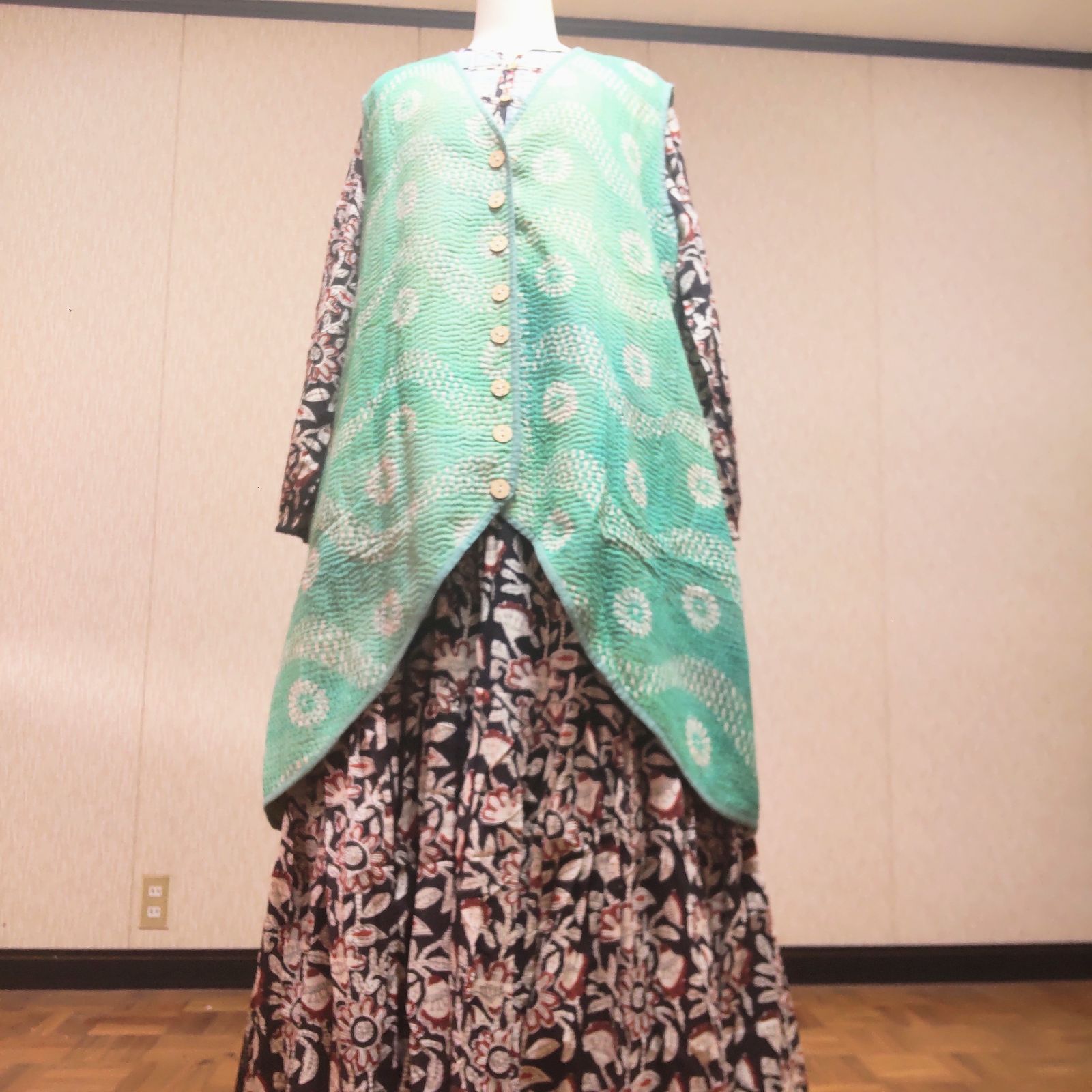 2 グドゥリー ロングベスト ジャケット ヴィンテージ パッチワーク