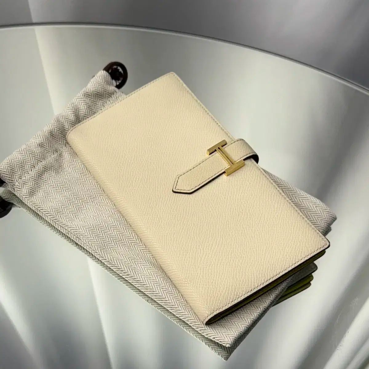 OS オーダー エルメス ベアン ゴールド ツートン 財布