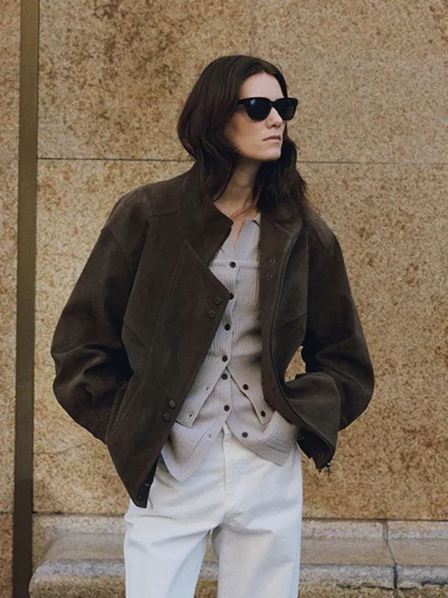 ルーブル asymmetric スウェード ジャケット