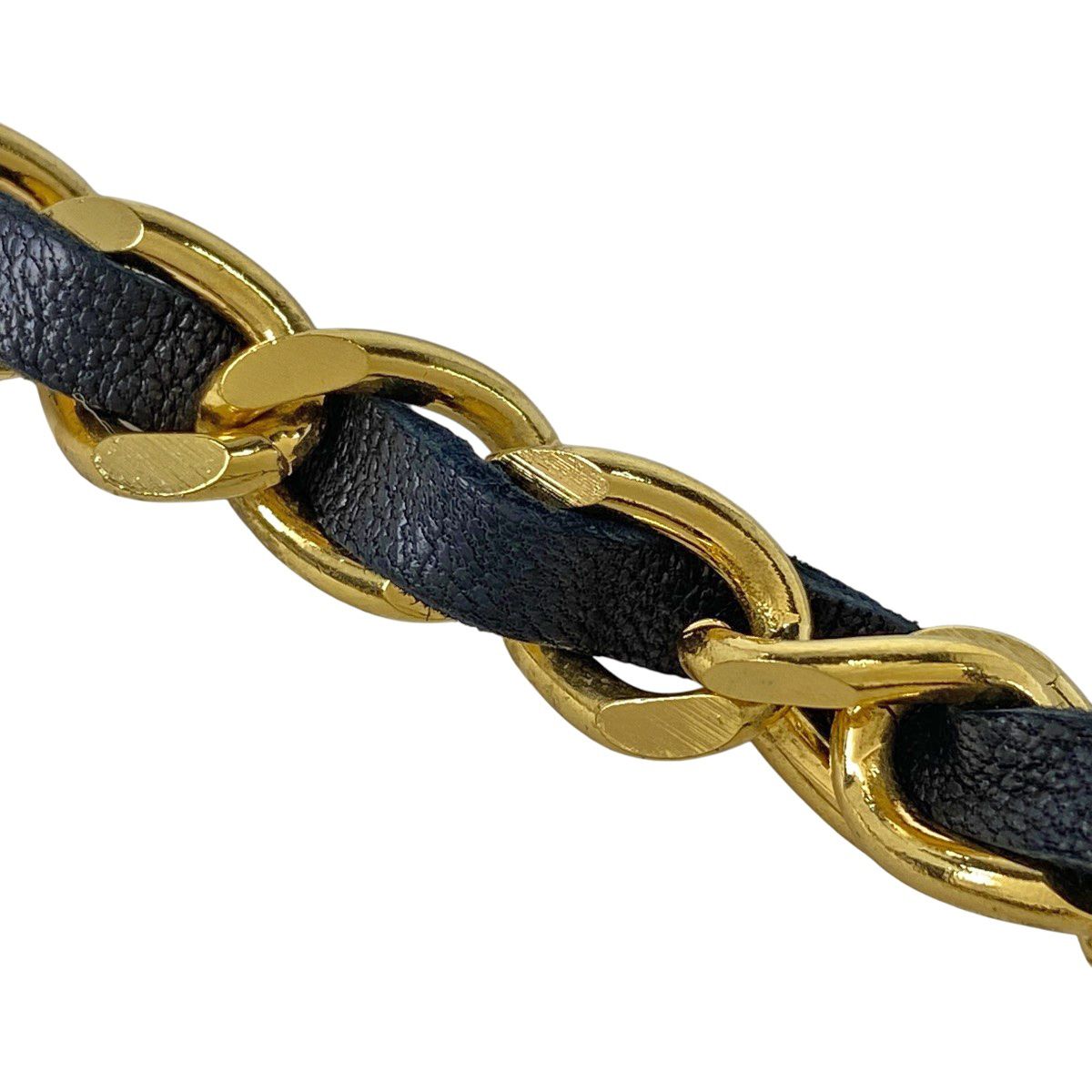  シャネル CHANEL ココマーク チェーン ベルト 2連 GP レザー ゴールド ブラック レディース ベルト 小物