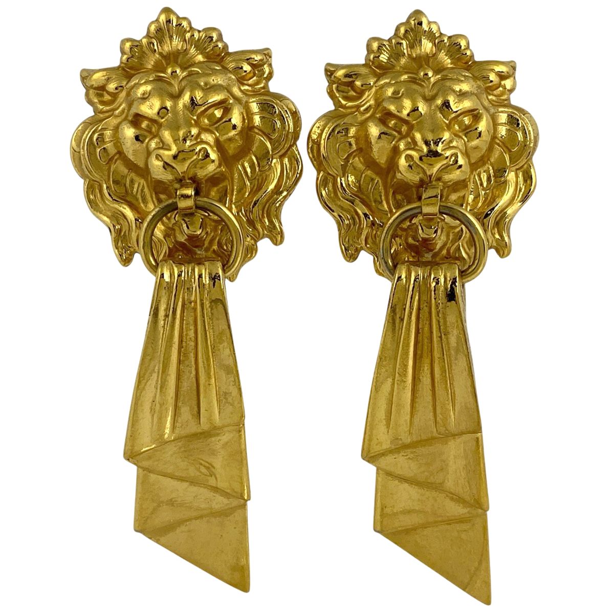 シャネル CHANEL ライオンモチーフ イヤリング スイング イヤリング GP ゴールド レディース