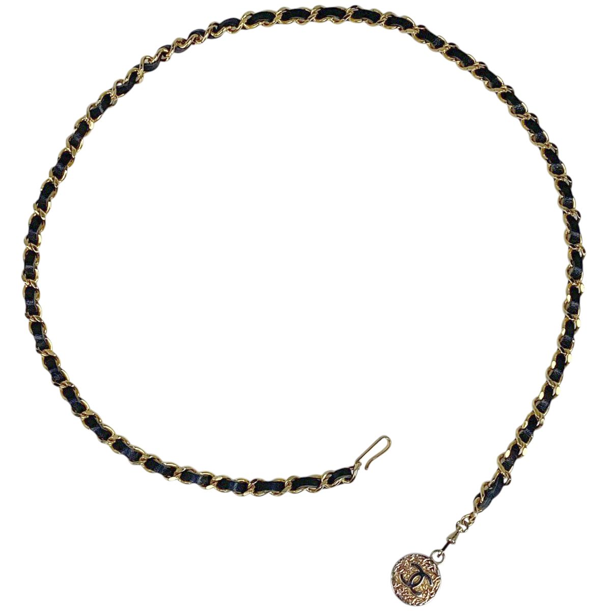 シャネル CHANEL ココマーク チェーン ベルト CCマーク ベルト GP レザー ゴールド レディース