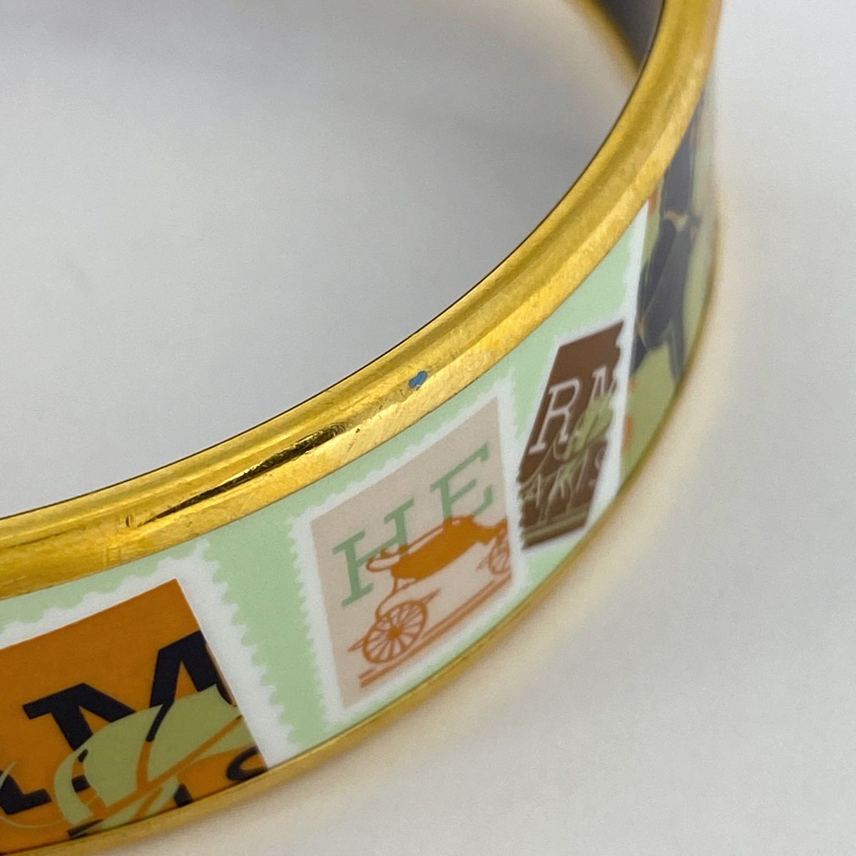 エルメス HERMES エマイユ GM 七宝焼き 腕輪 バングル GP ゴールド