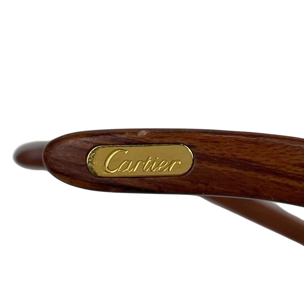  カルティエ CARTIER トリニティ メガネ ロゴ ウッドテンプル レンズ 度なし 135 b 眼鏡 メタル ウッド ゴールド ブラウン レディース メガネ 小物