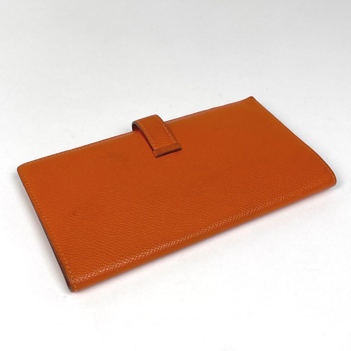 エルメス HERMES ベアン Hロゴ 二つ折り 長財布 ヴォーエプソン テールバテュー R レディース