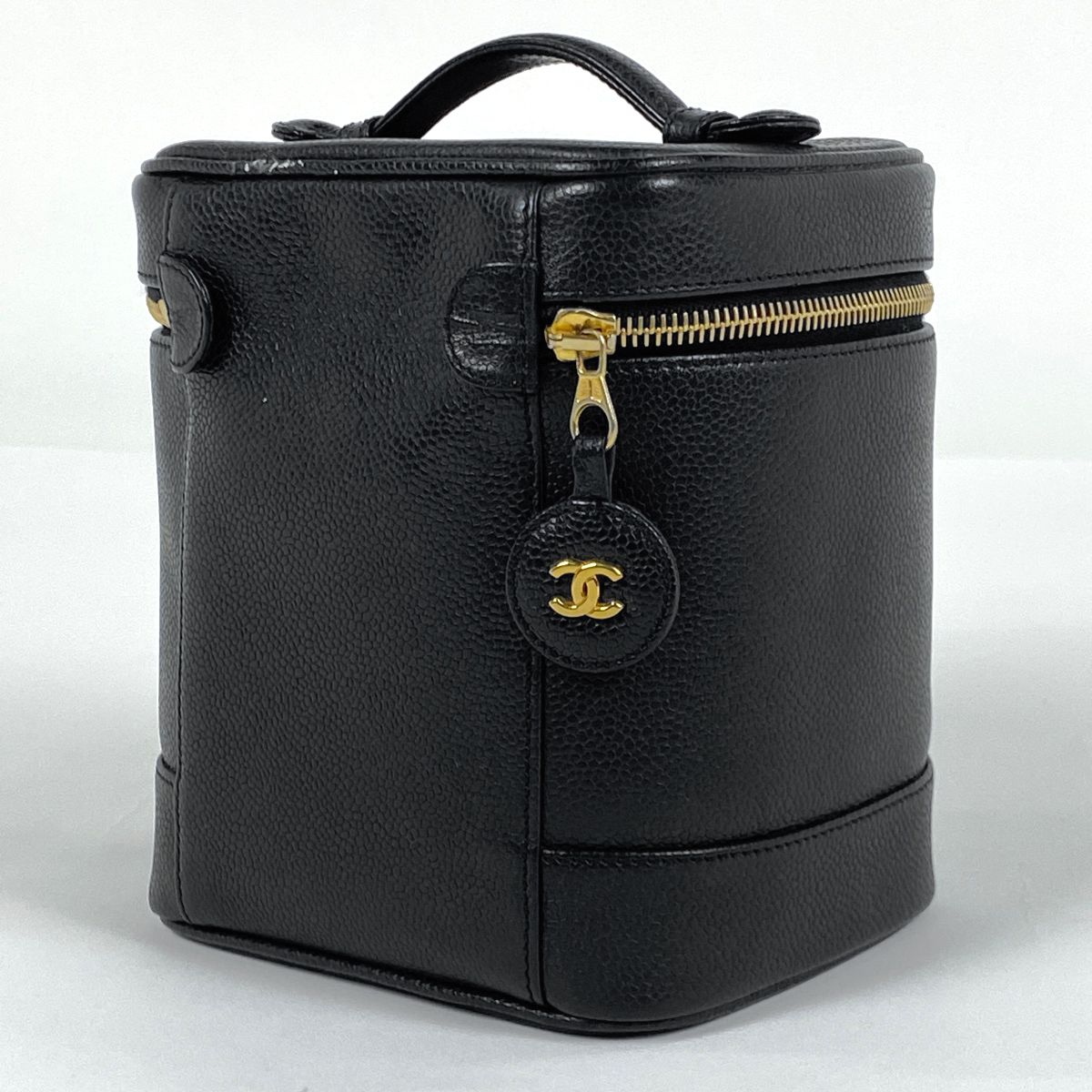 シャネル CHANEL ココマーク バニティバッグ メイク コスメ 化粧ポーチ キャビアスキン ブラック レディース