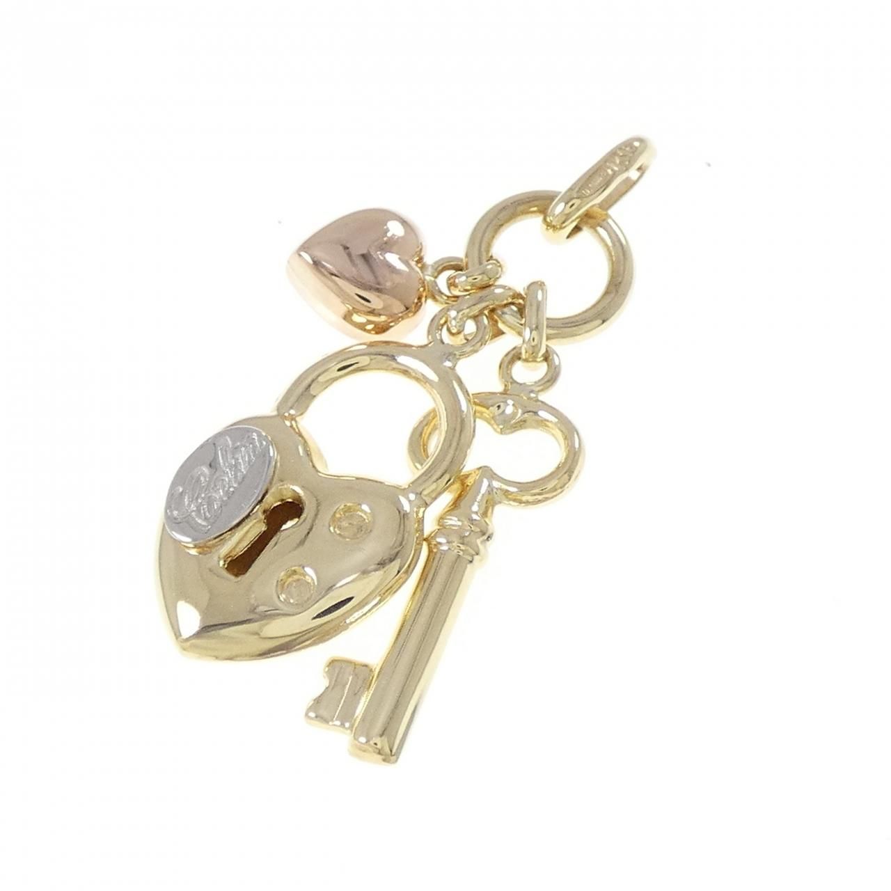 K 18スリー キー×カデナ×ハート ペンダント