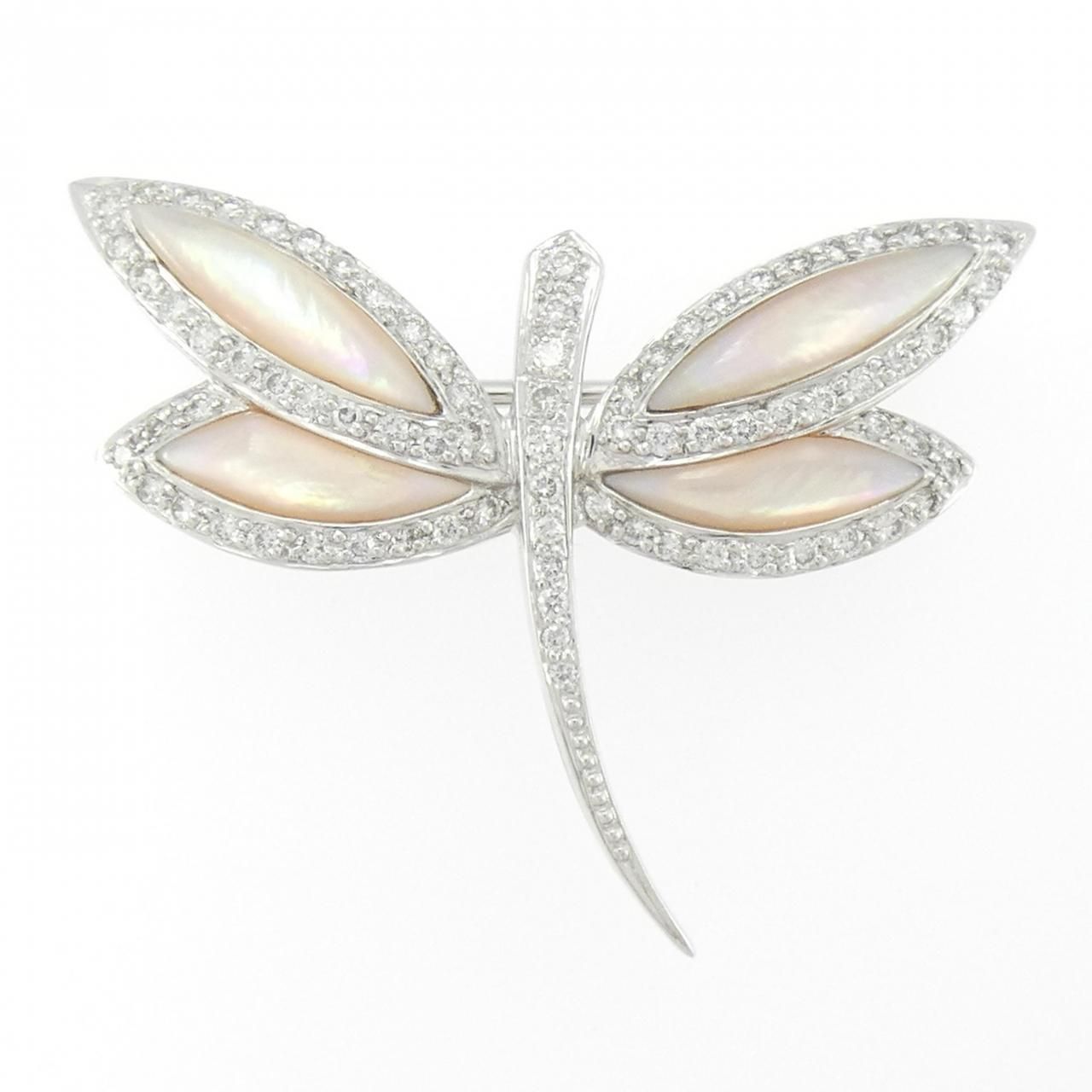 K 18 WG マザーオブパール ブローチ