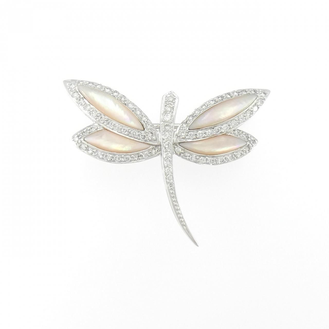 K18WG マザーオブパール ブローチ