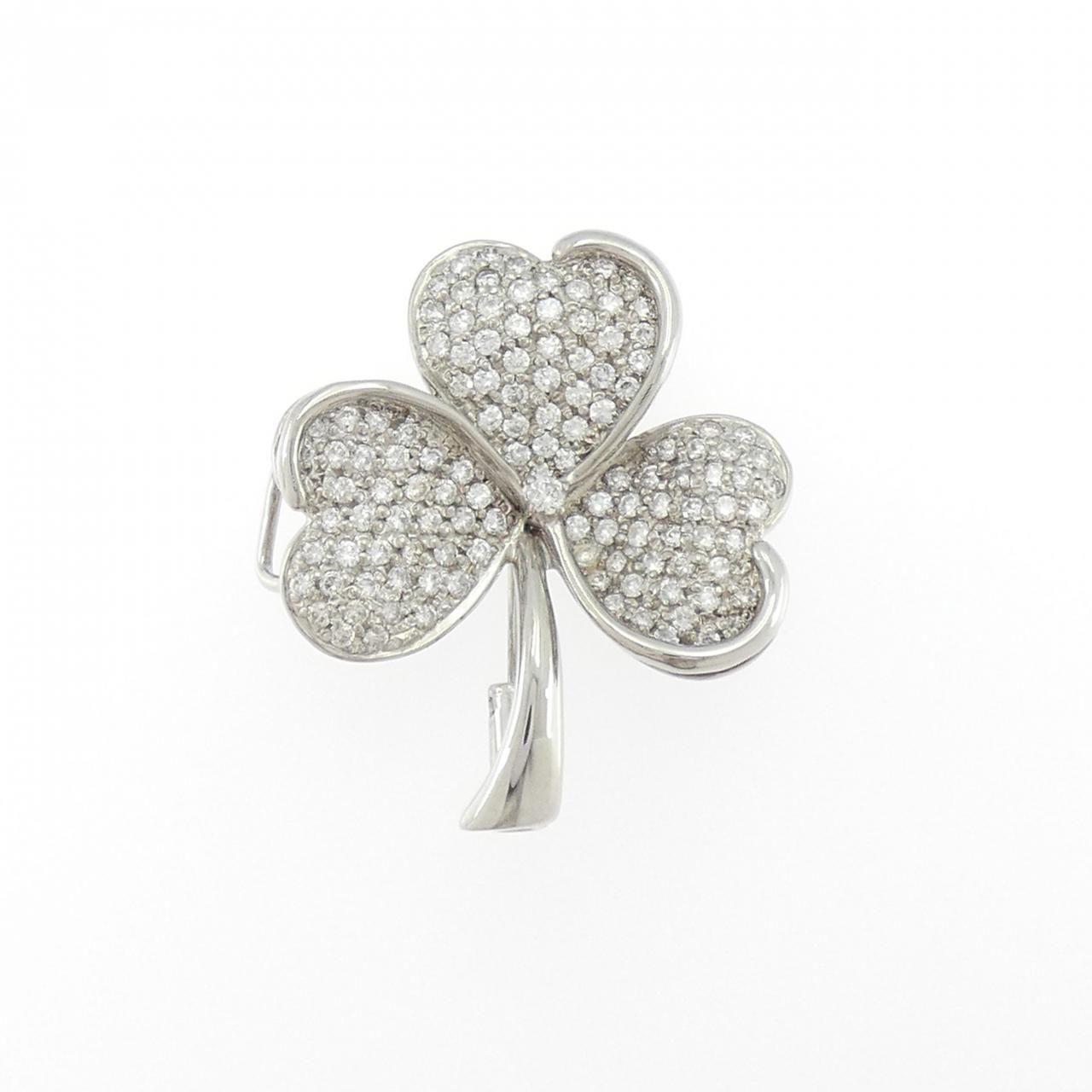 K18WG ダイヤモンド ブローチ 1.22CT