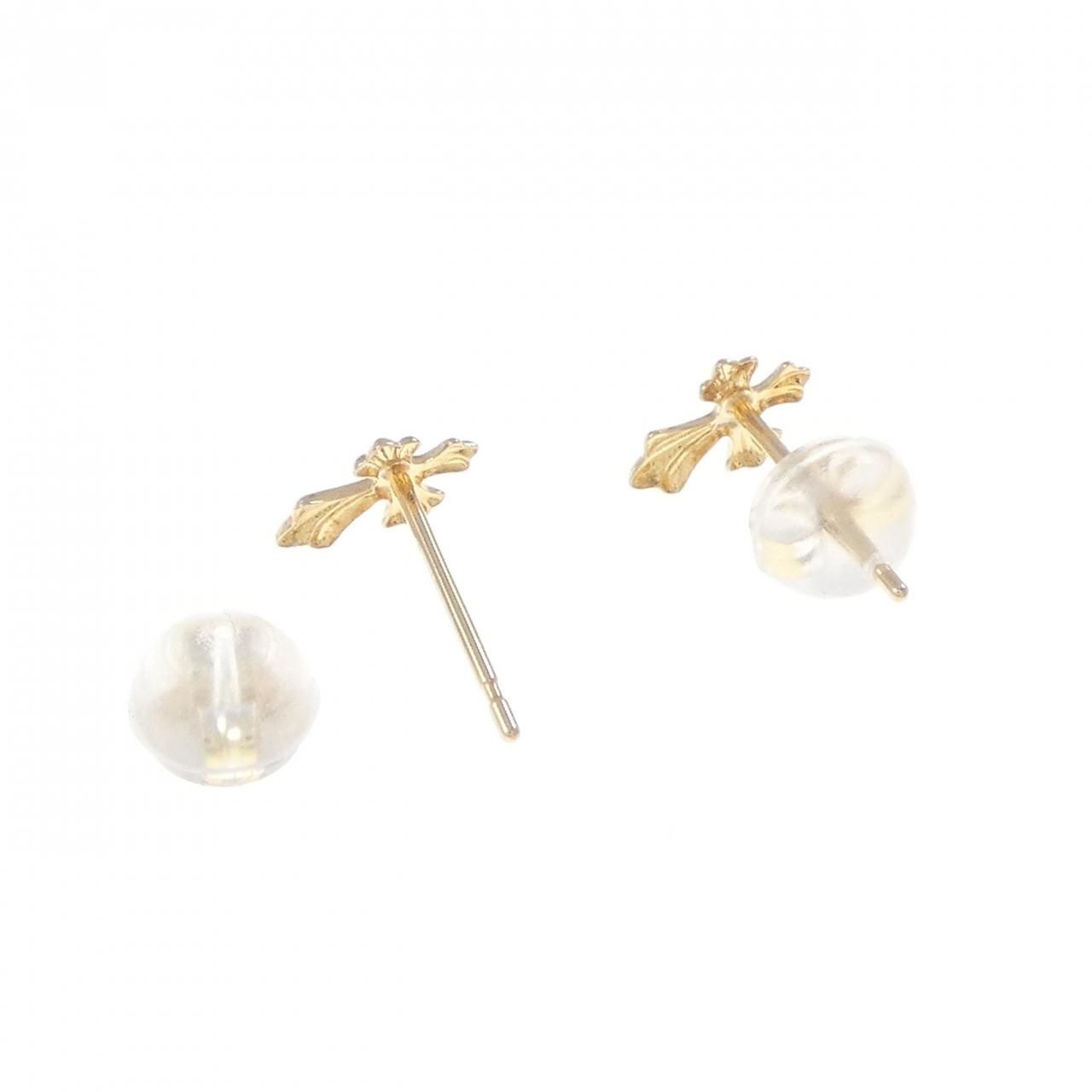 K18YG クロス ピアス K18YG クロス ダイヤモンド ピアス 片耳