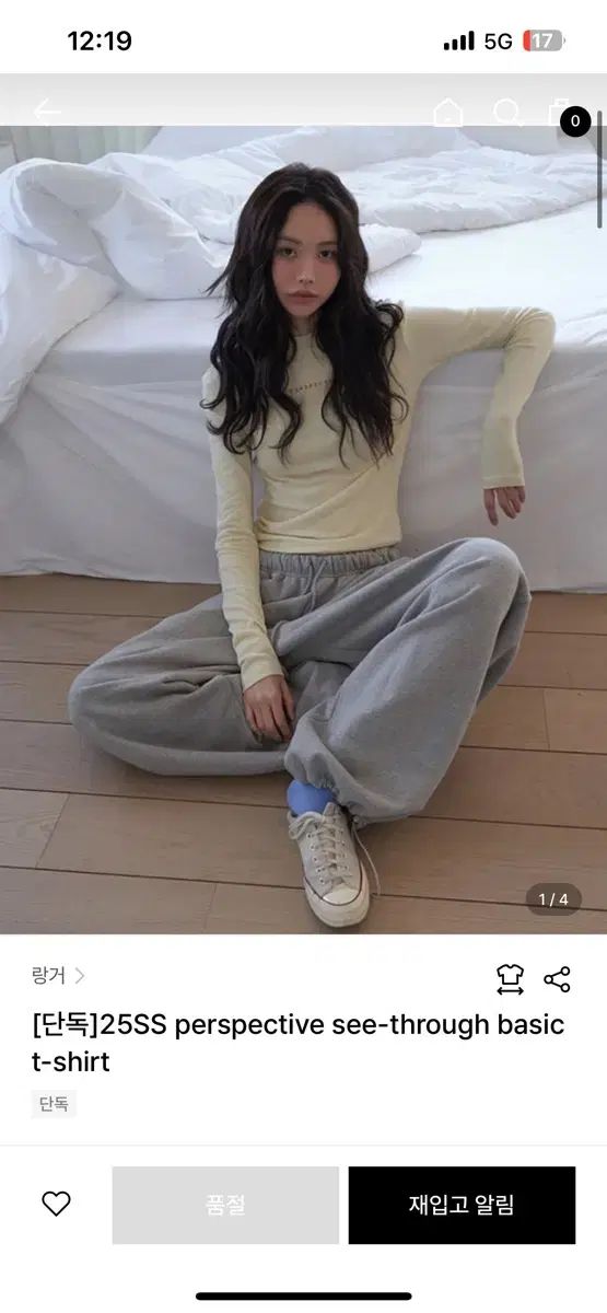 ランガー perspective see-through basic t-shirt