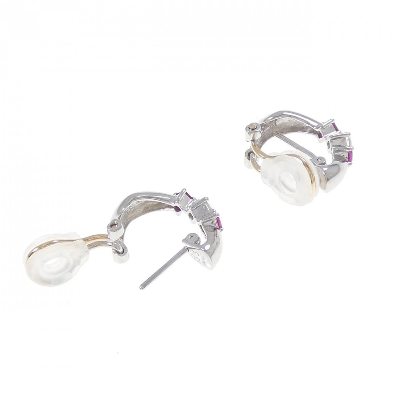  PT 900 K 18 YG ルビー ピアス イヤリング 0.18 CT イヤリング アクセサリー