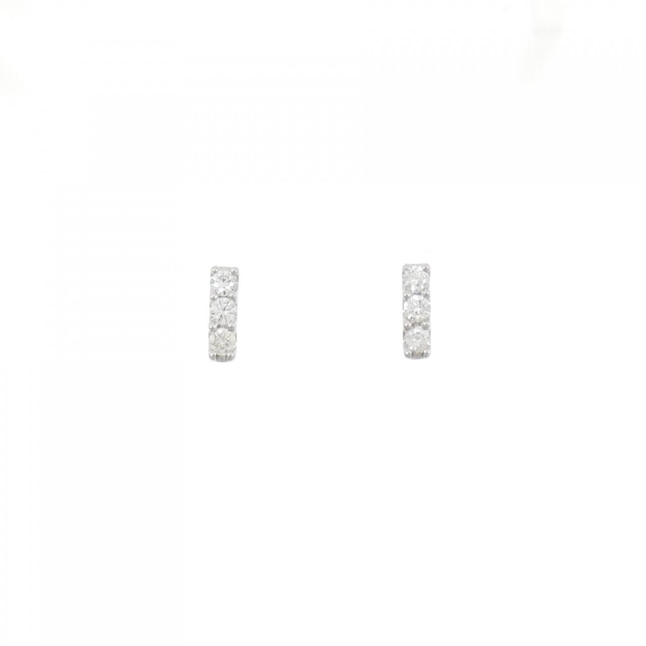 PT 950 900 スリーストーン ダイヤモンド ピアス