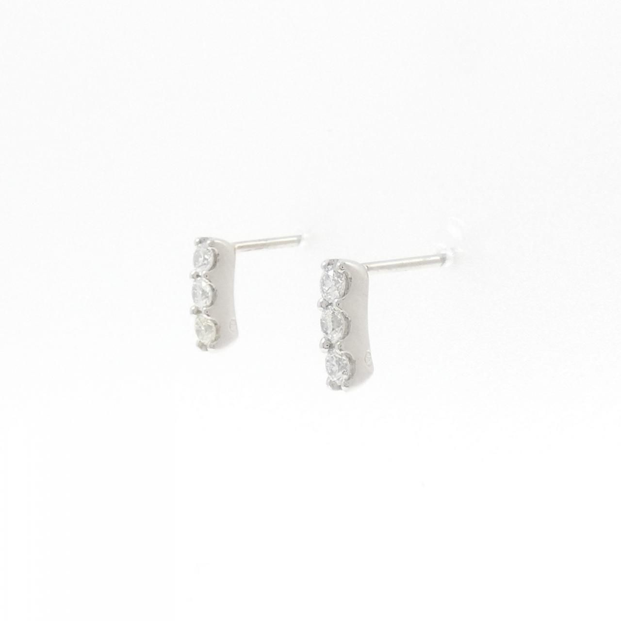 PT 950 900 スリーストーン ダイヤモンド ピアス