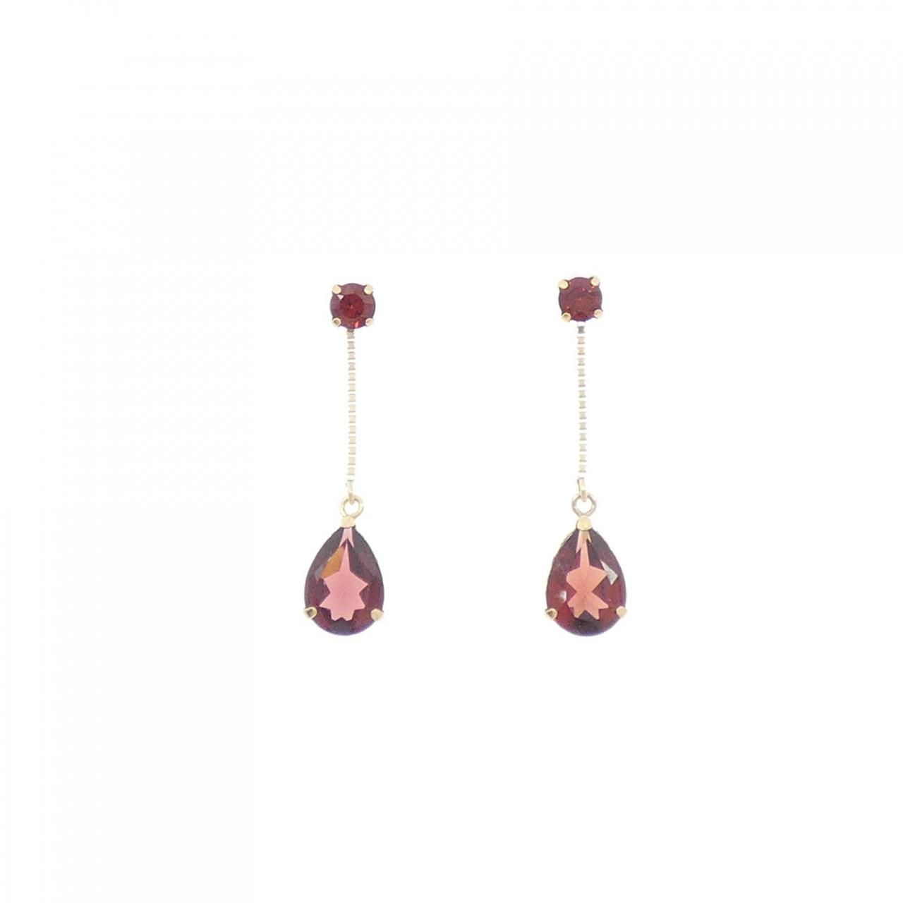 K18YG ガーネット ピアス 1.20CT