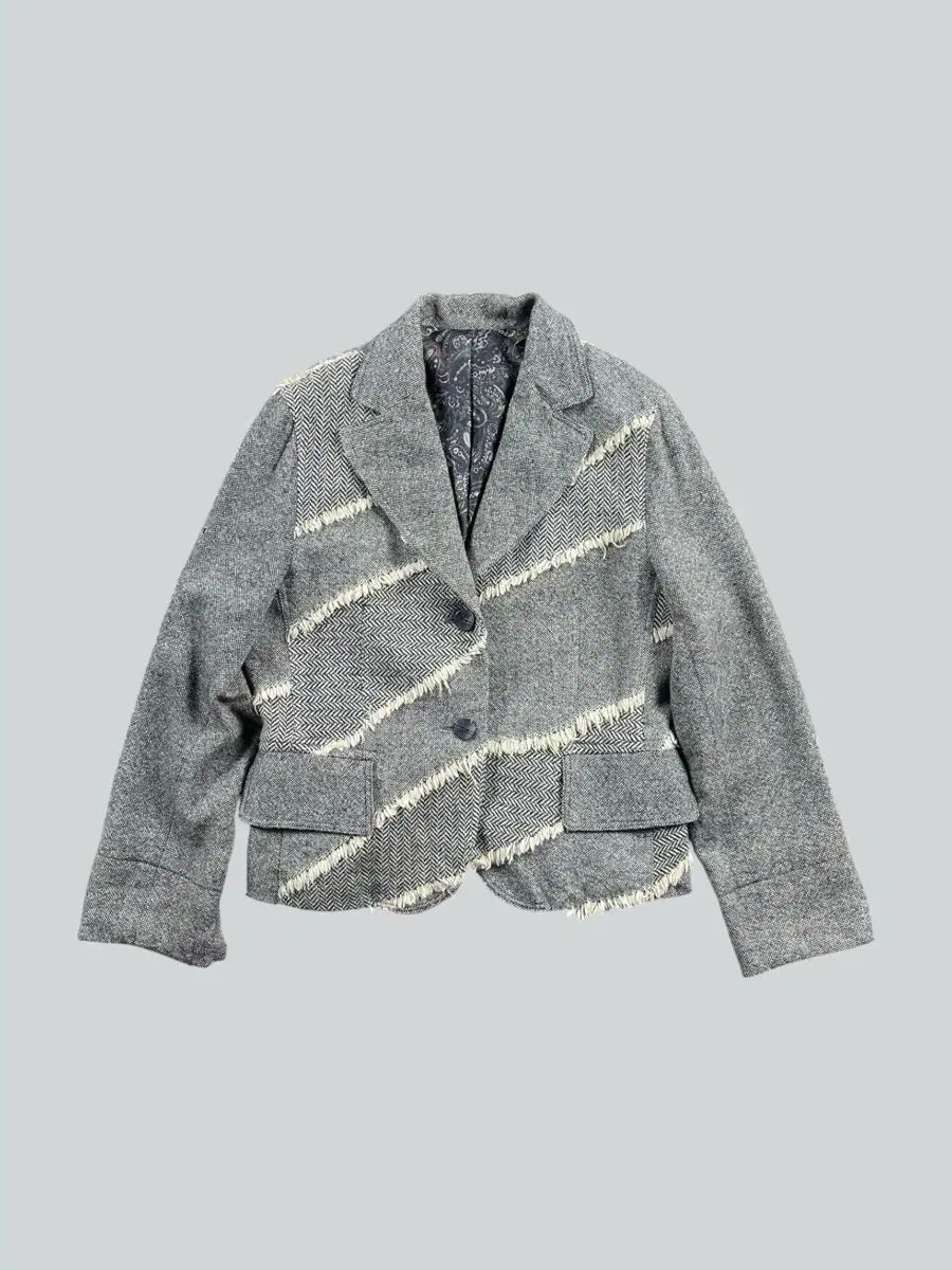 Vintage made in japan 斜めボーダー ディテール ブレーザー