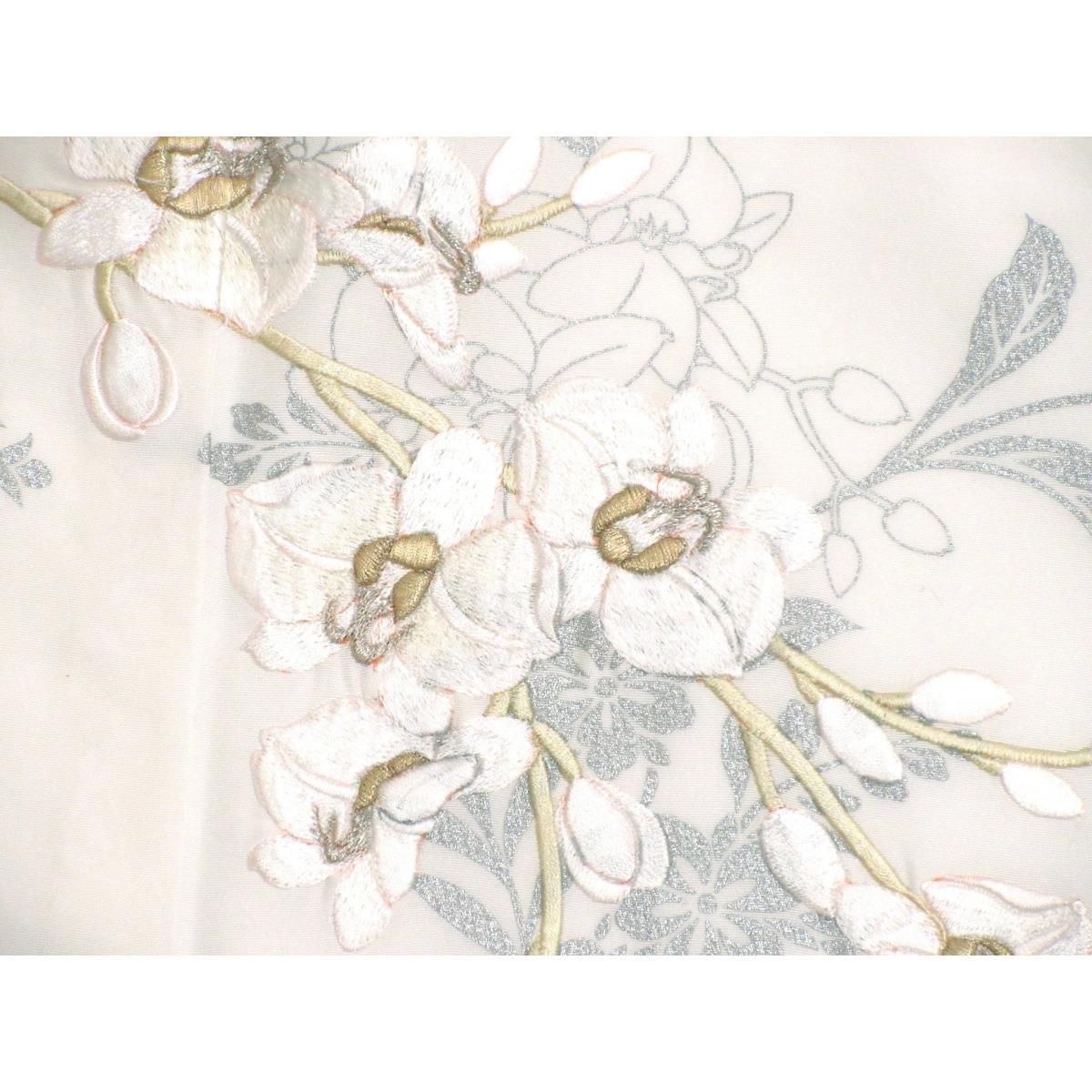  訪問着 銀彩加工刺繍入り 訪問着 付け下げ 着物反物