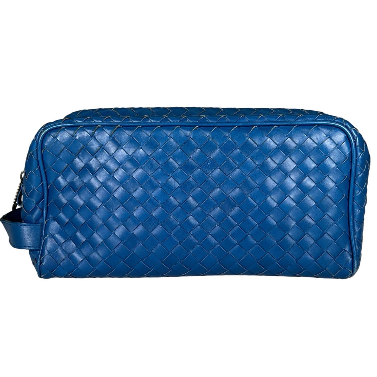 BOTTEGAVENETA ボッテガヴェネタ 344776V4651 クラッチバッグ レザー ブルー メンズ