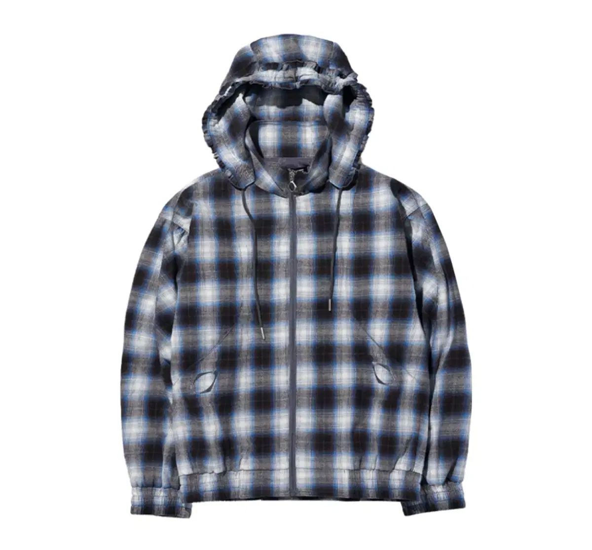 ミスチーフ ボンネット フーデッド ジャケット ブルー ブラック チェック M