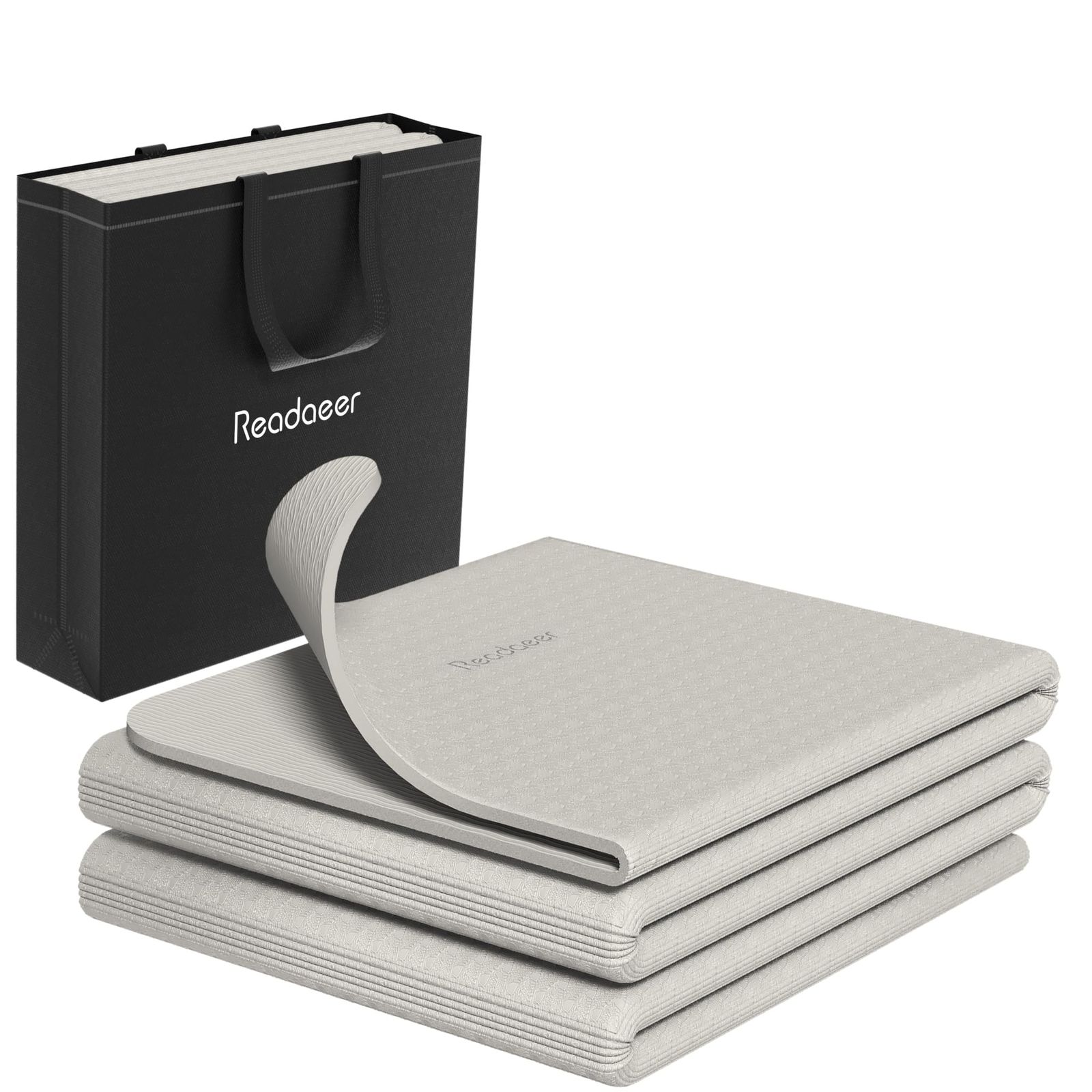 【人気商品】無臭 TPE素材 防音 6mm 収納バッグ付き 厚め 軽量 183cm×61cm 持ち運び・収納便利 折り畳み式 ストレッチマット トレーニングマット エクササイズマット ヨガマット フィットネスマ