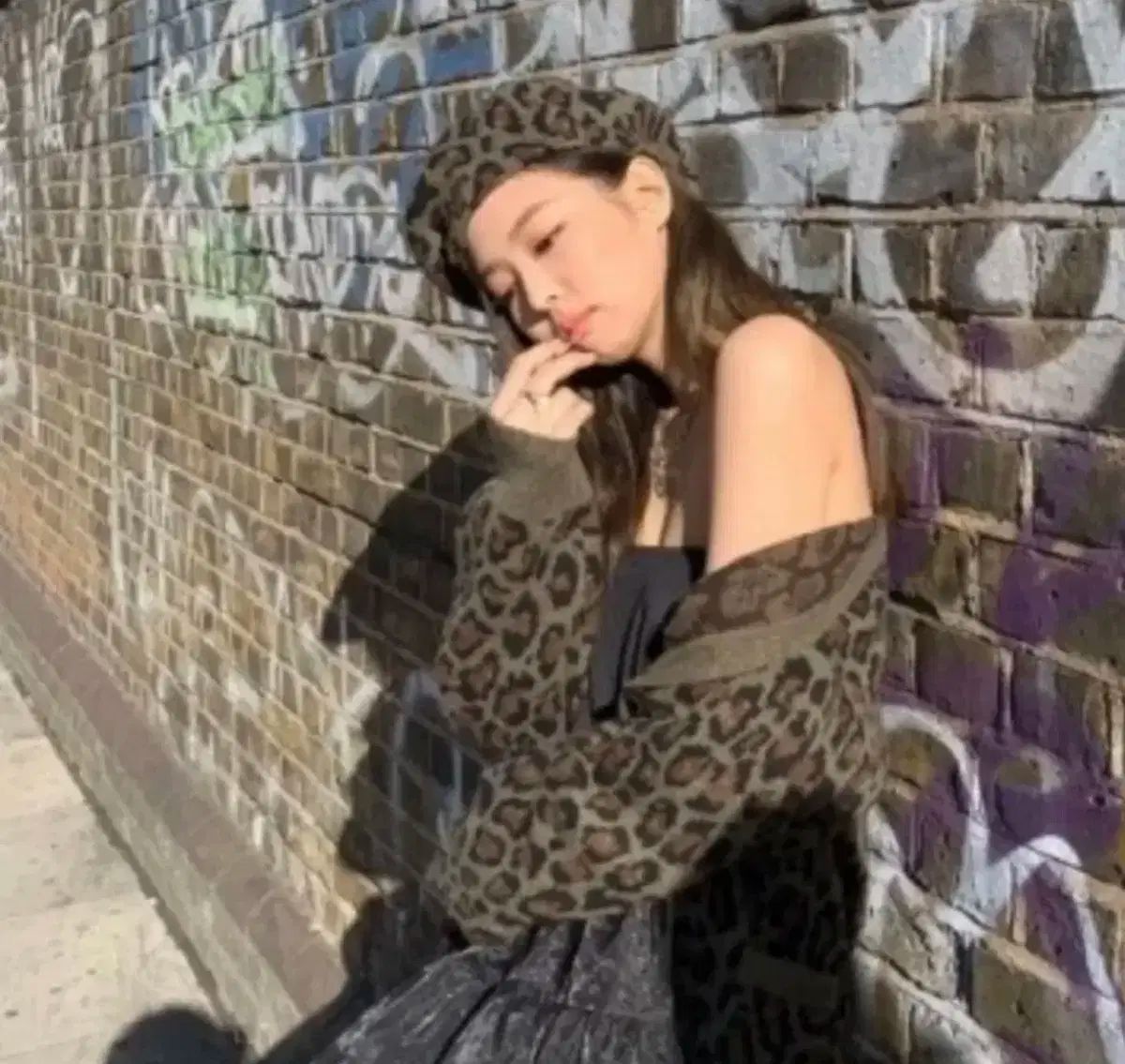 スカルプト ヒョウ柄 レオパード カーディガン ジェニ着用