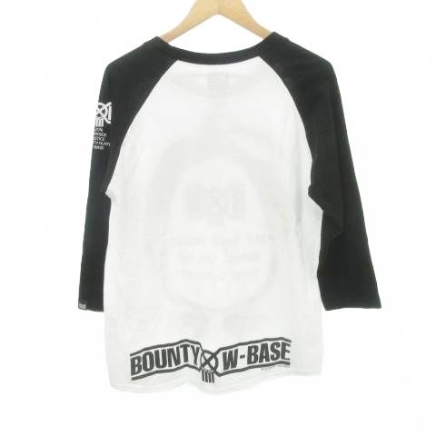 バウンティーハンター BOUNTY HUNTER × W-base ダブルベース ラグラン Tシャツ プリント 七分袖 クルーネック 薄手 Sサイズ 白 ホワイト